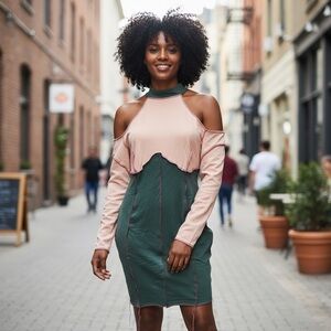 Color Block Cold Shoulder Dress
New